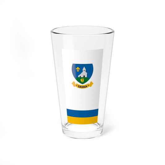 Flag of Saska vertical (Hungary) Pint Glass 16oz 16oz - Go Mug Yourself