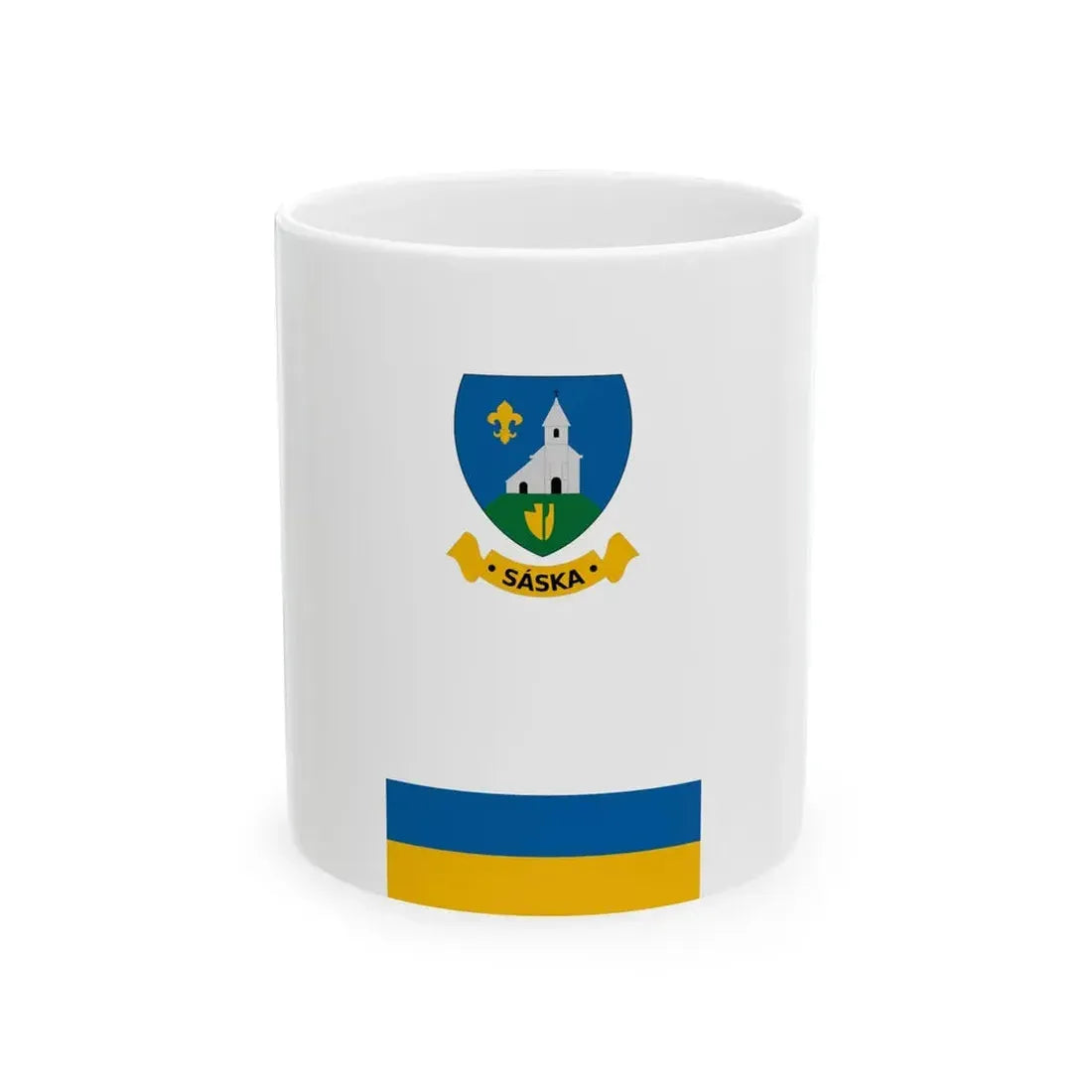 Flag of Saska vertical (Hungary) White Coffee Mug 11oz - Go Mug Yourself