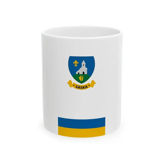 Flag of Saska vertical (Hungary) White Coffee Mug 11oz - Go Mug Yourself