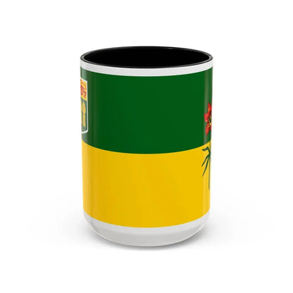 Flag of Saskatchewan Canada - Accent Coffee Mug 15oz Black - Go Mug Yourself