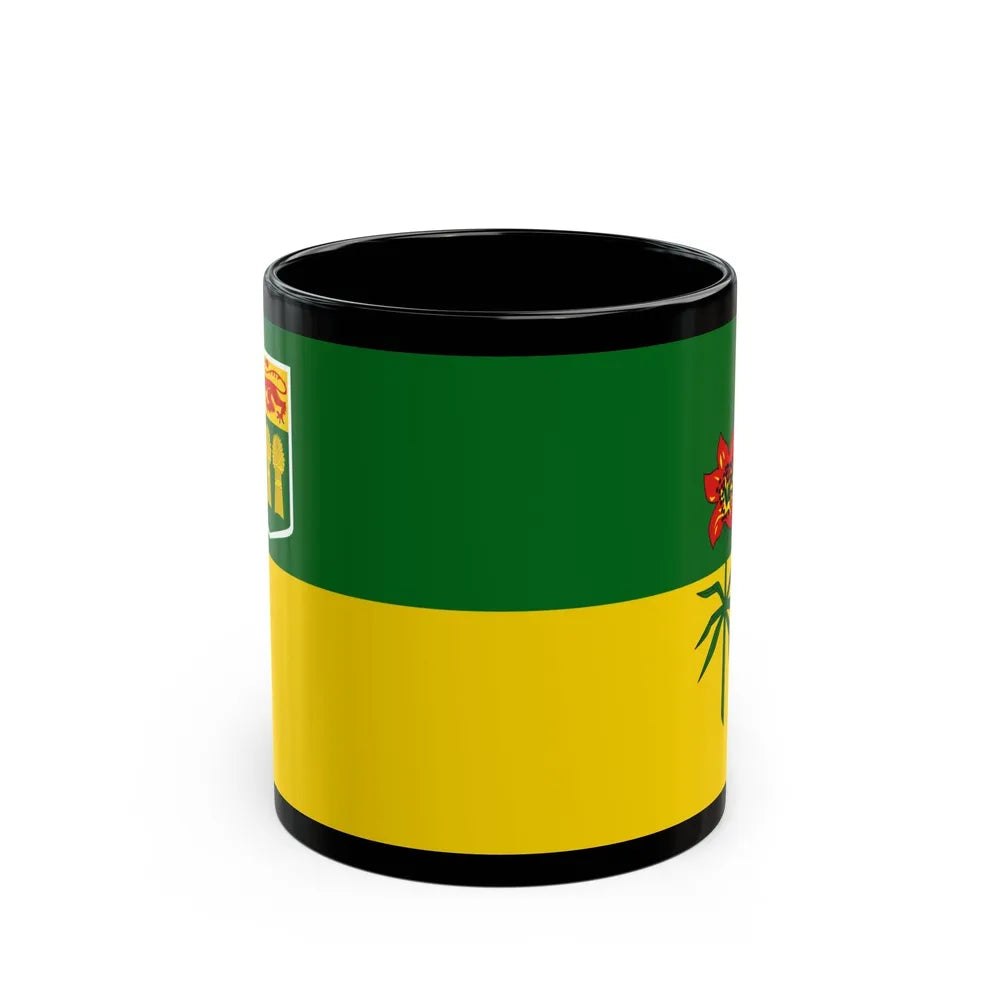 Flag of Saskatchewan Canada - Black Coffee Mug-11oz-Go Mug Yourself