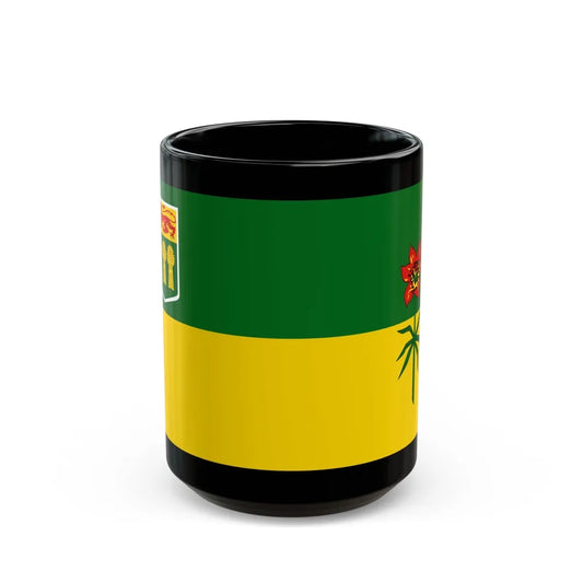 Flag of Saskatchewan Canada - Black Coffee Mug-15oz-Go Mug Yourself