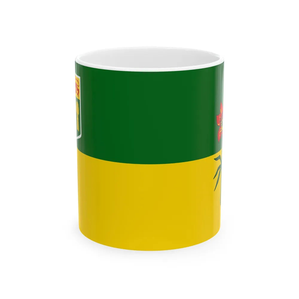 Flag of Saskatchewan Canada - White Coffee Mug-11oz-Go Mug Yourself