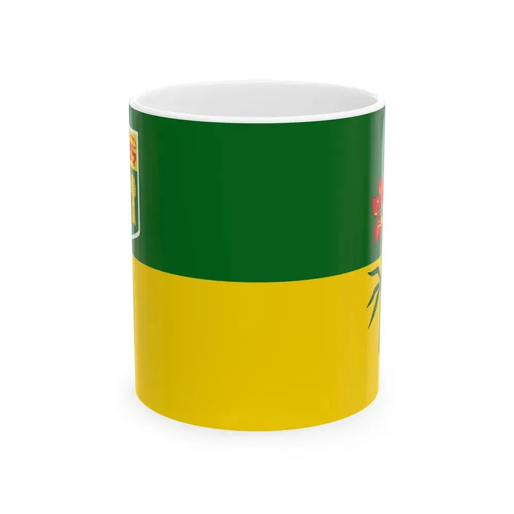 Flag of Saskatchewan Canada - White Coffee Mug 11oz - Go Mug Yourself
