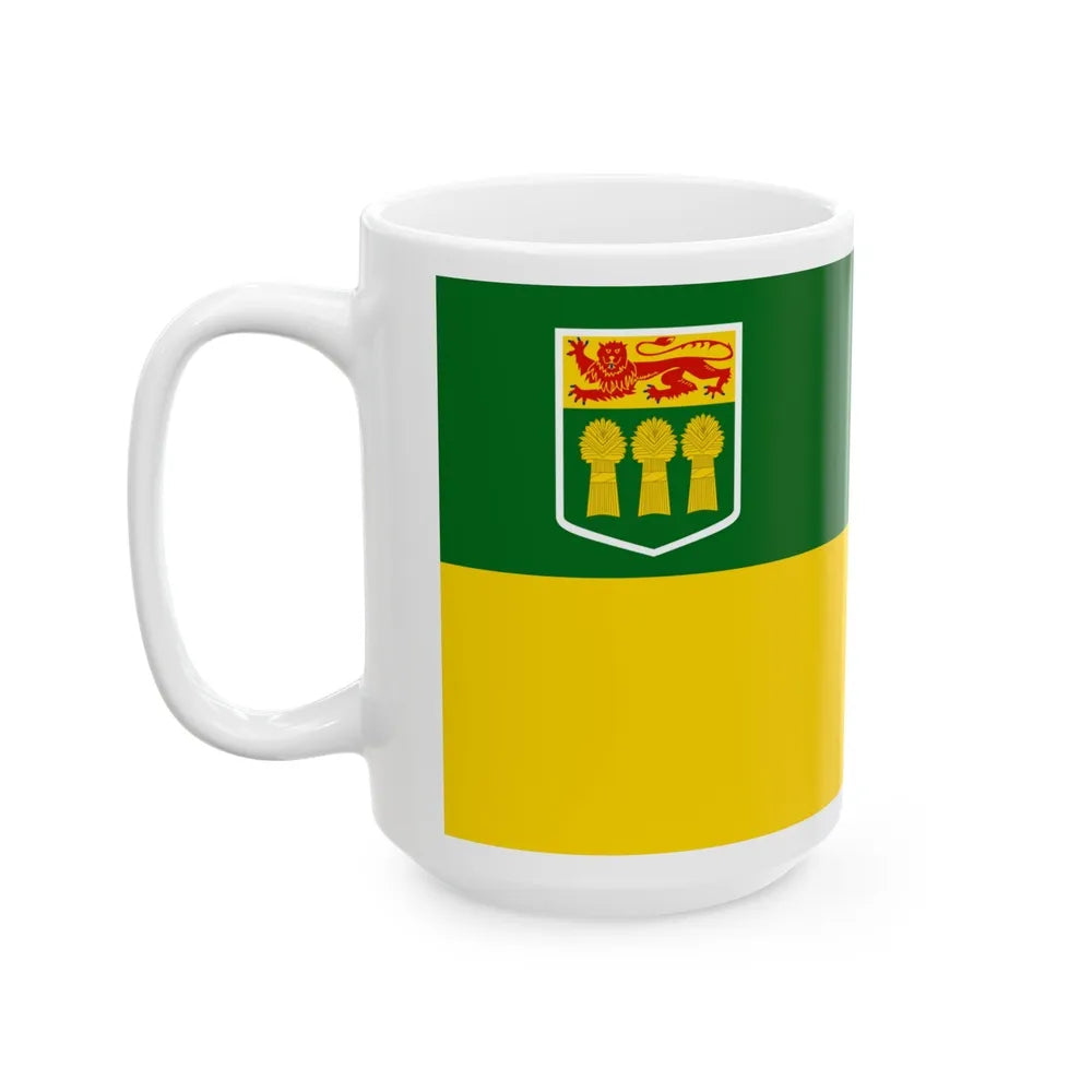 Flag of Saskatchewan Canada - White Coffee Mug-Go Mug Yourself