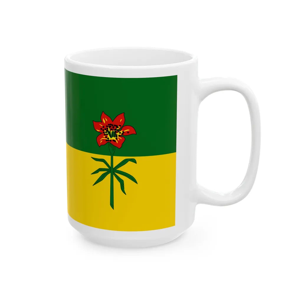 Flag of Saskatchewan Canada - White Coffee Mug-Go Mug Yourself