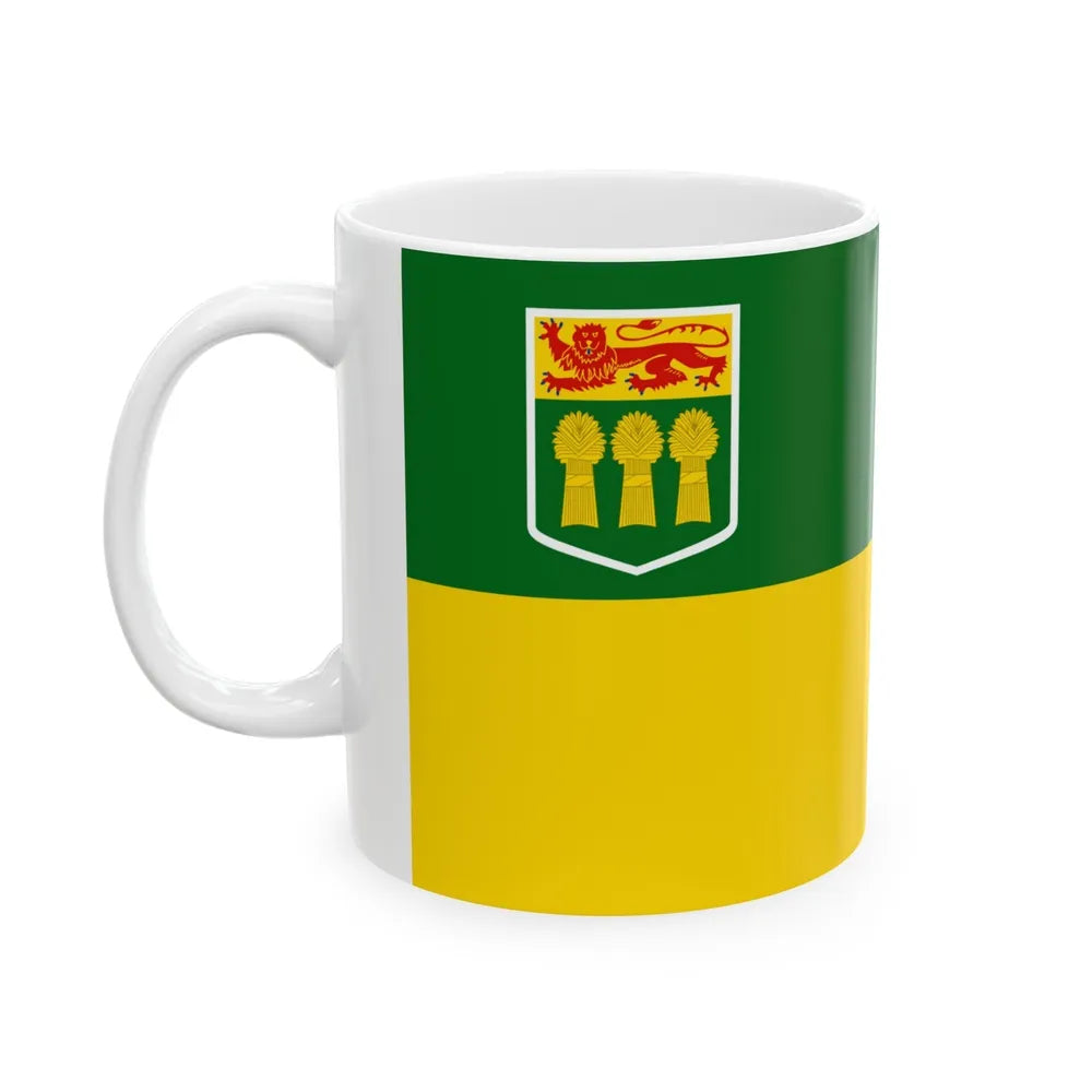 Flag of Saskatchewan Canada - White Coffee Mug-Go Mug Yourself