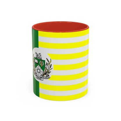 Flag of Saskatoon Canada - Accent Coffee Mug 11oz Red - Go Mug Yourself