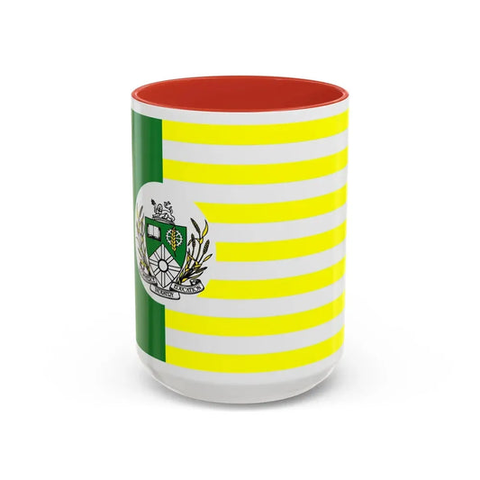 Flag of Saskatoon Canada - Accent Coffee Mug 15oz Red - Go Mug Yourself