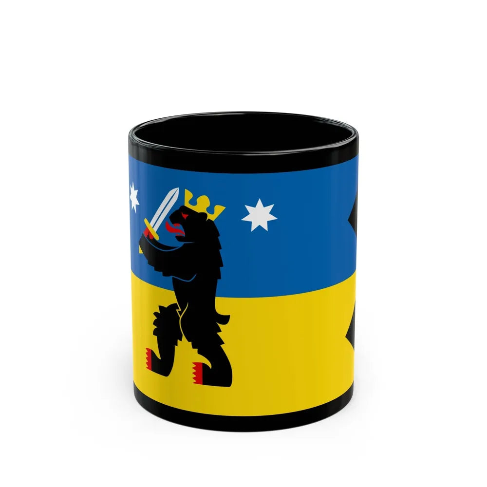 Flag of Satakunta Finland - Black Coffee Mug-11oz-Go Mug Yourself