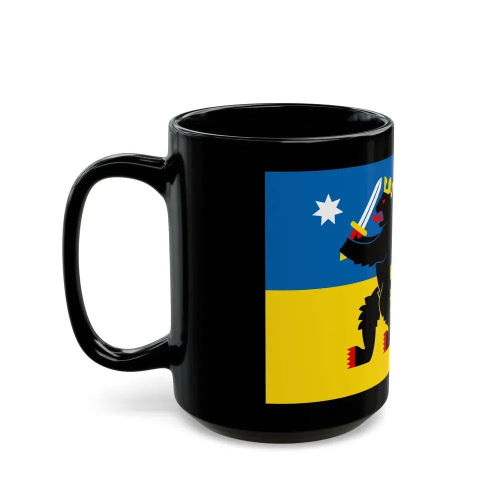 Flag of Satakunta Finland - Black Coffee Mug - Go Mug Yourself
