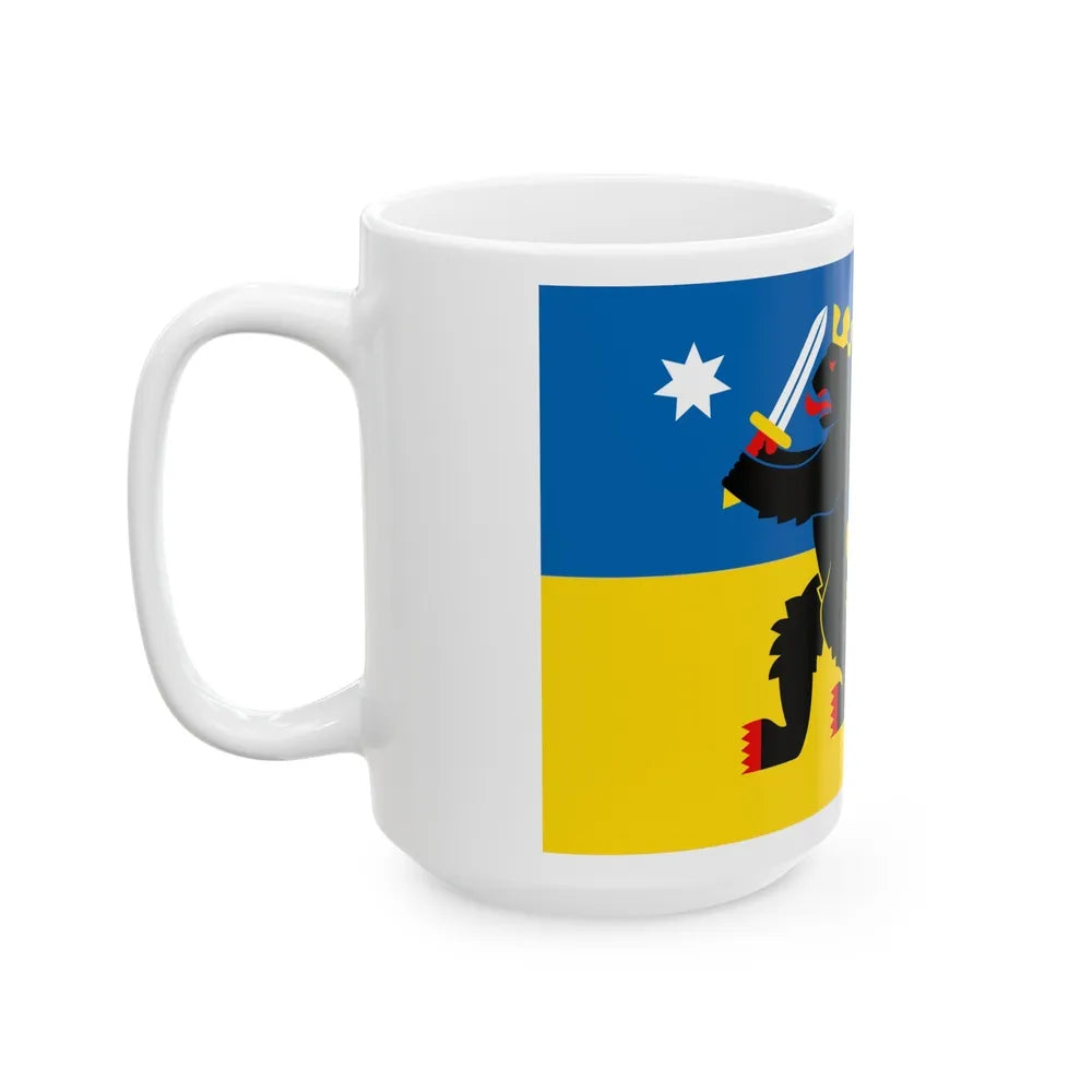 Flag of Satakunta Finland - White Coffee Mug-Go Mug Yourself