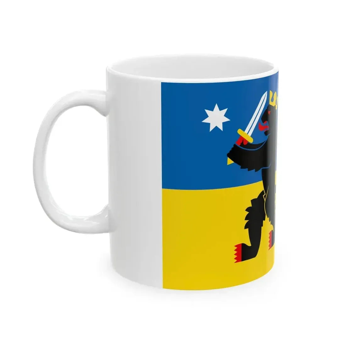 Flag of Satakunta Finland - White Coffee Mug - Go Mug Yourself