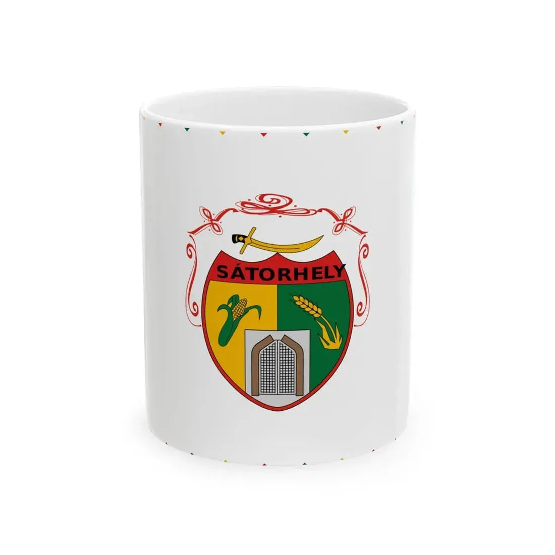 Flag of Satorhely (Hungary) White Coffee Mug 11oz - Go Mug Yourself