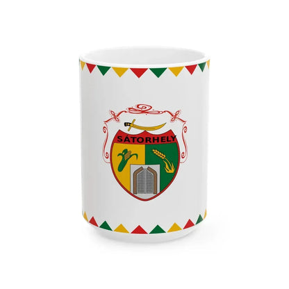 Flag of Satorhely (Hungary) White Coffee Mug 15oz - Go Mug Yourself