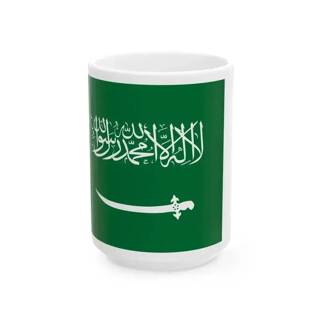 Flag of Saudi Arabia 1932-1934 (Saudi Arabia) White Coffee Mug 15oz - Go Mug Yourself