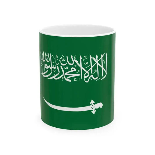 Flag of Saudi Arabia 1934-1938 (Saudi Arabia) White Coffee Mug 11oz - Go Mug Yourself
