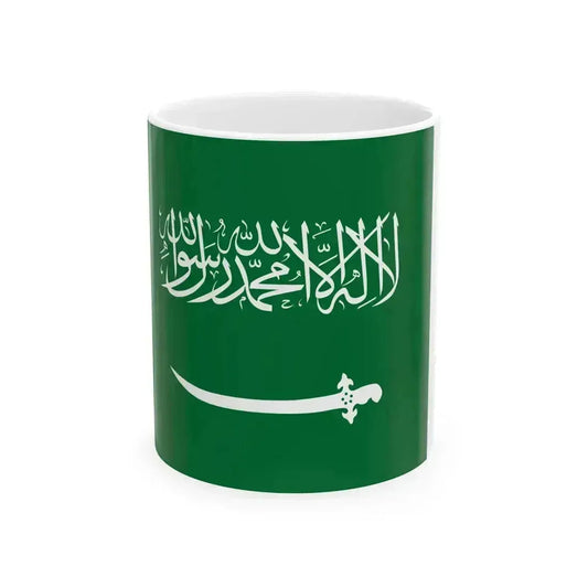 Flag of Saudi Arabia 1934-1938 (Saudi Arabia) White Coffee Mug 11oz - Go Mug Yourself