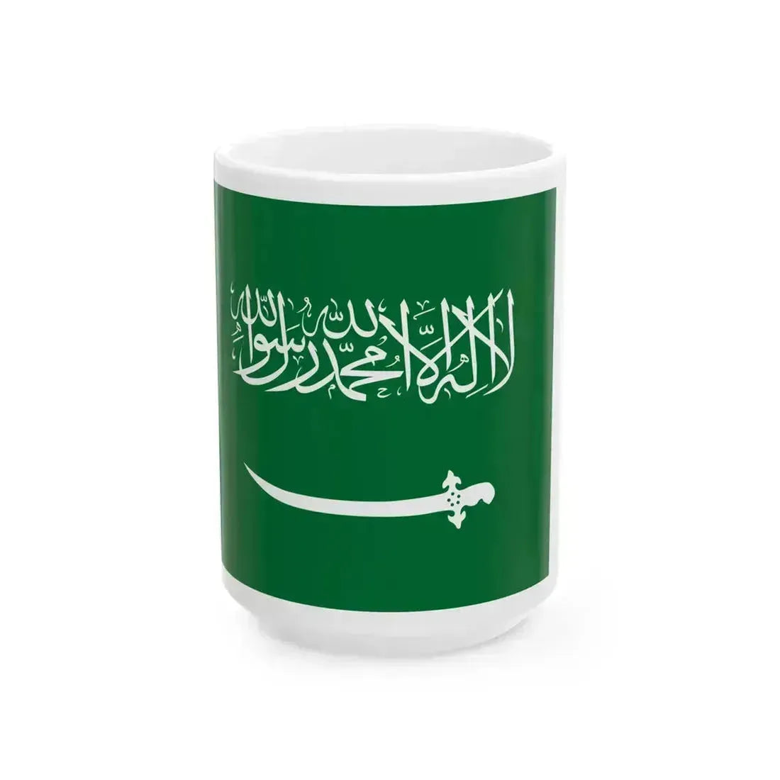 Flag of Saudi Arabia 1934-1938 (Saudi Arabia) White Coffee Mug 15oz - Go Mug Yourself
