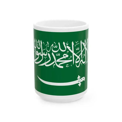 Flag of Saudi Arabia 1938-1973 (Saudi Arabia) White Coffee Mug 15oz - Go Mug Yourself