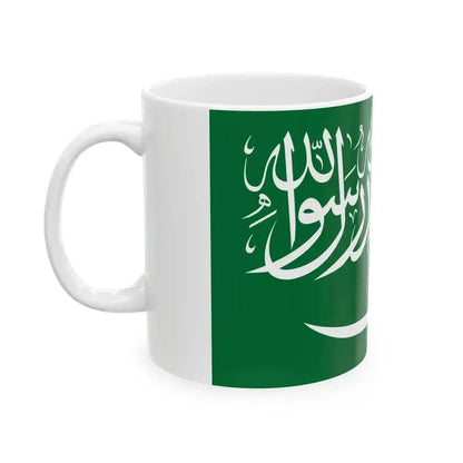 Flag of Saudi Arabia 1938 to 1973 (Saudi Arabia) White Coffee Mug - Go Mug Yourself