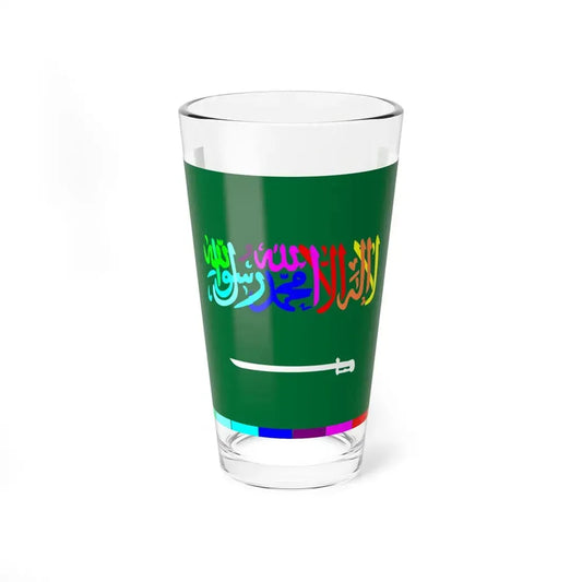 Flag of Saudi Arabia in order of writing later over (Saudi Arabia) Pint Glass 16oz 16oz - Go Mug Yourself