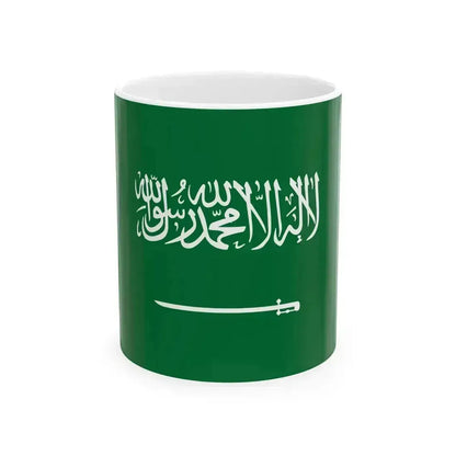 Flag of Saudi Arabia type 2 (Saudi Arabia) White Coffee Mug 11oz - Go Mug Yourself