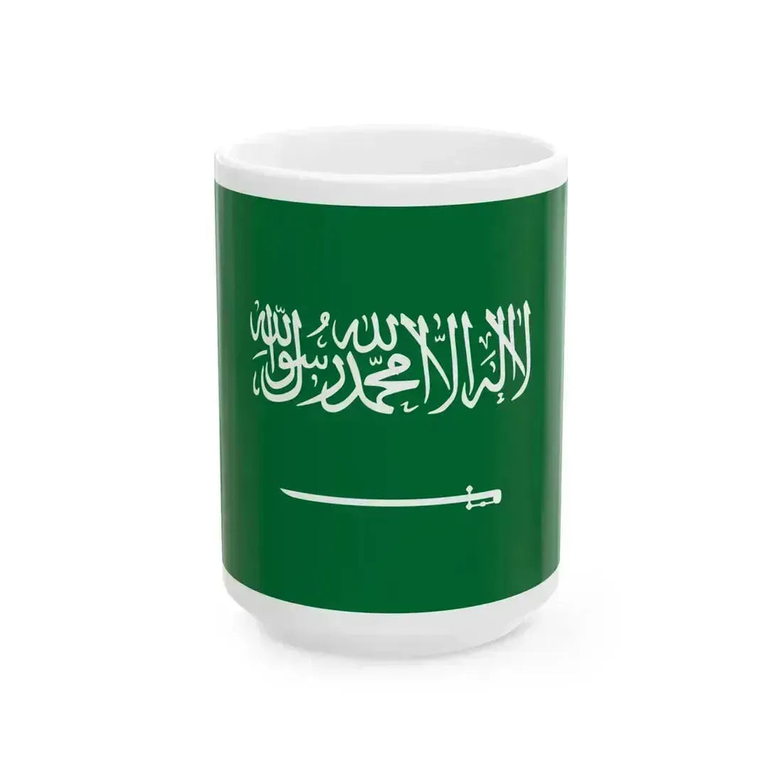 Flag of Saudi Arabia type 2 (Saudi Arabia) White Coffee Mug 15oz - Go Mug Yourself