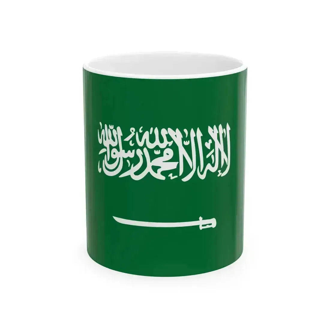 Flag of Saudi Arabia type 3 (Saudi Arabia) White Coffee Mug 11oz - Go Mug Yourself