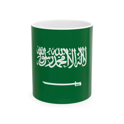 Flag of Saudi Arabia type 3 (Saudi Arabia) White Coffee Mug 11oz - Go Mug Yourself