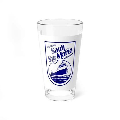 Flag of Sault Ste. Marie Michigan (United States) Pint Glass 16oz 16oz - Go Mug Yourself