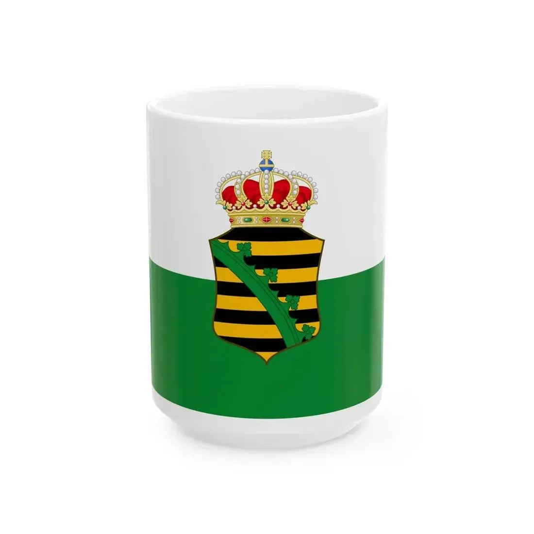 Flag of Saxe-Altenburg 1893 (Germany) White Coffee Mug 15oz - Go Mug Yourself
