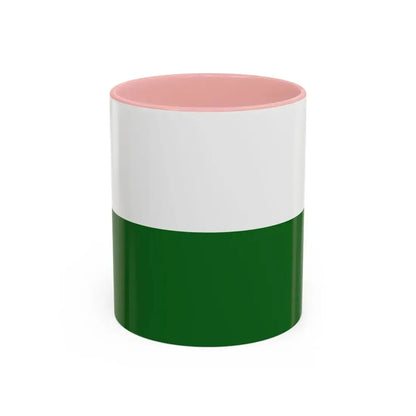 Flag of Saxony Germany - Accent Coffee Mug 11oz Pink - Go Mug Yourself