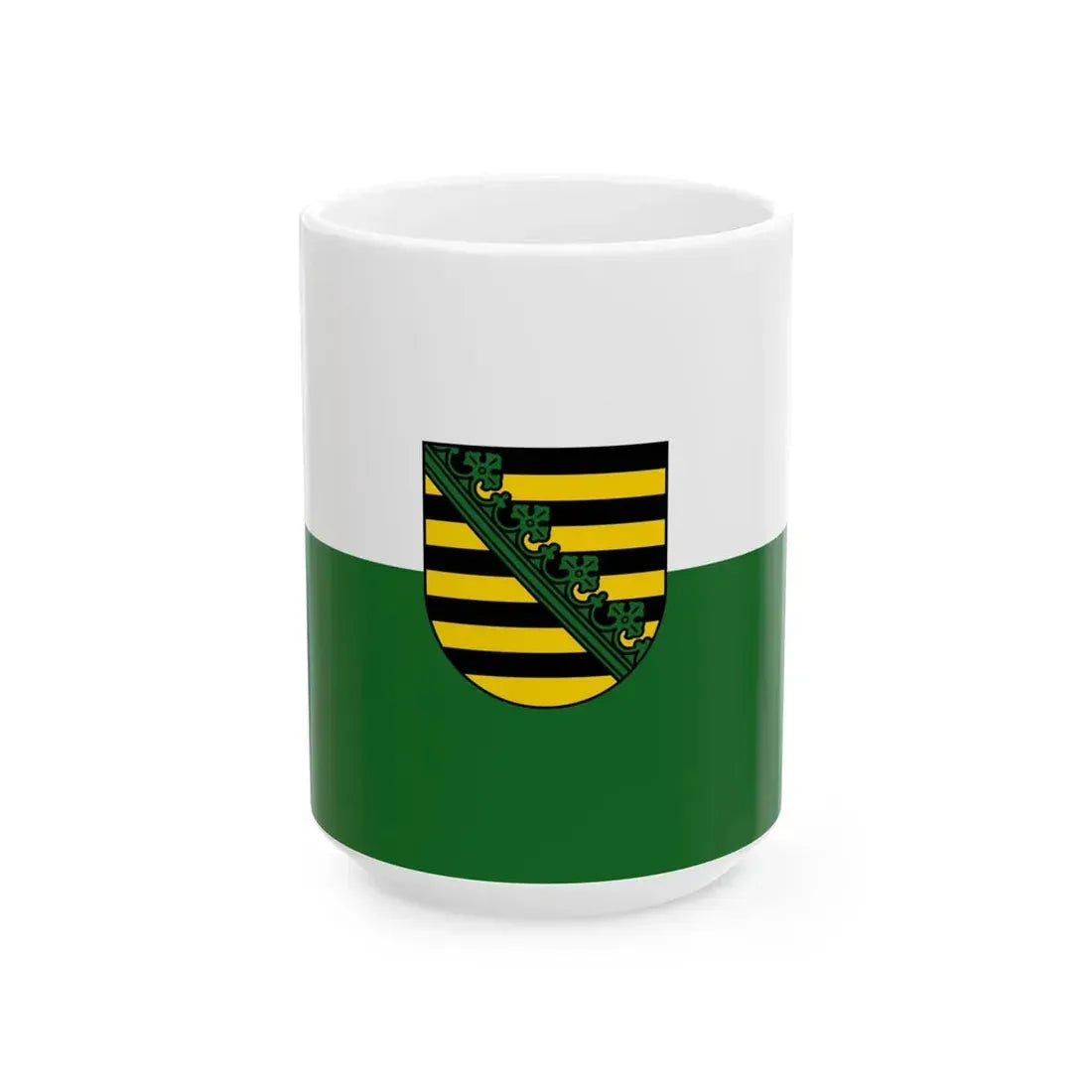 Flag of Saxony state (Germany) White Coffee Mug 15oz - Go Mug Yourself