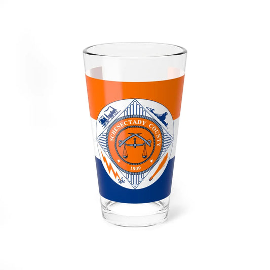 Flag of Schenectady County New York (United States) Pint Glass 16oz 16oz - Go Mug Yourself
