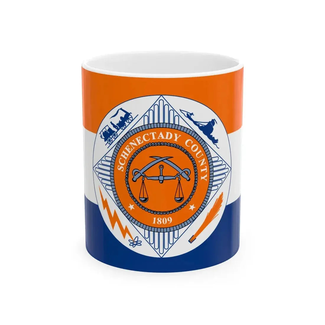 Flag of Schenectady County New York (United States) White Coffee Mug 11oz - Go Mug Yourself