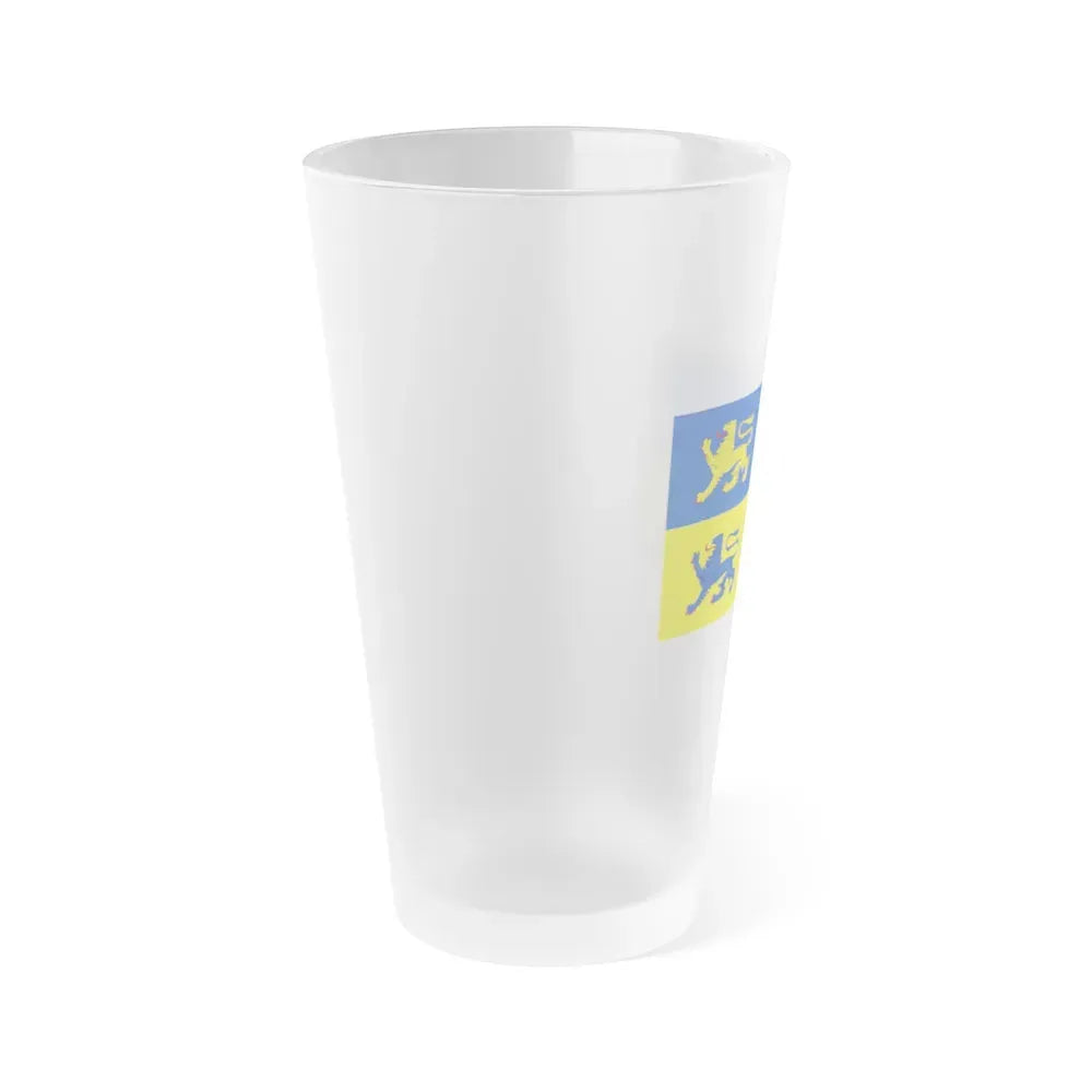 Flag of Schleswig Flensburg Germany - Frosted Pint Glass 16oz - Go Mug Yourself