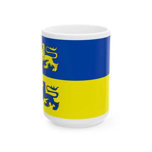 Flag of Schleswig Flensburg Germany - White Coffee Mug 15oz - Go Mug Yourself