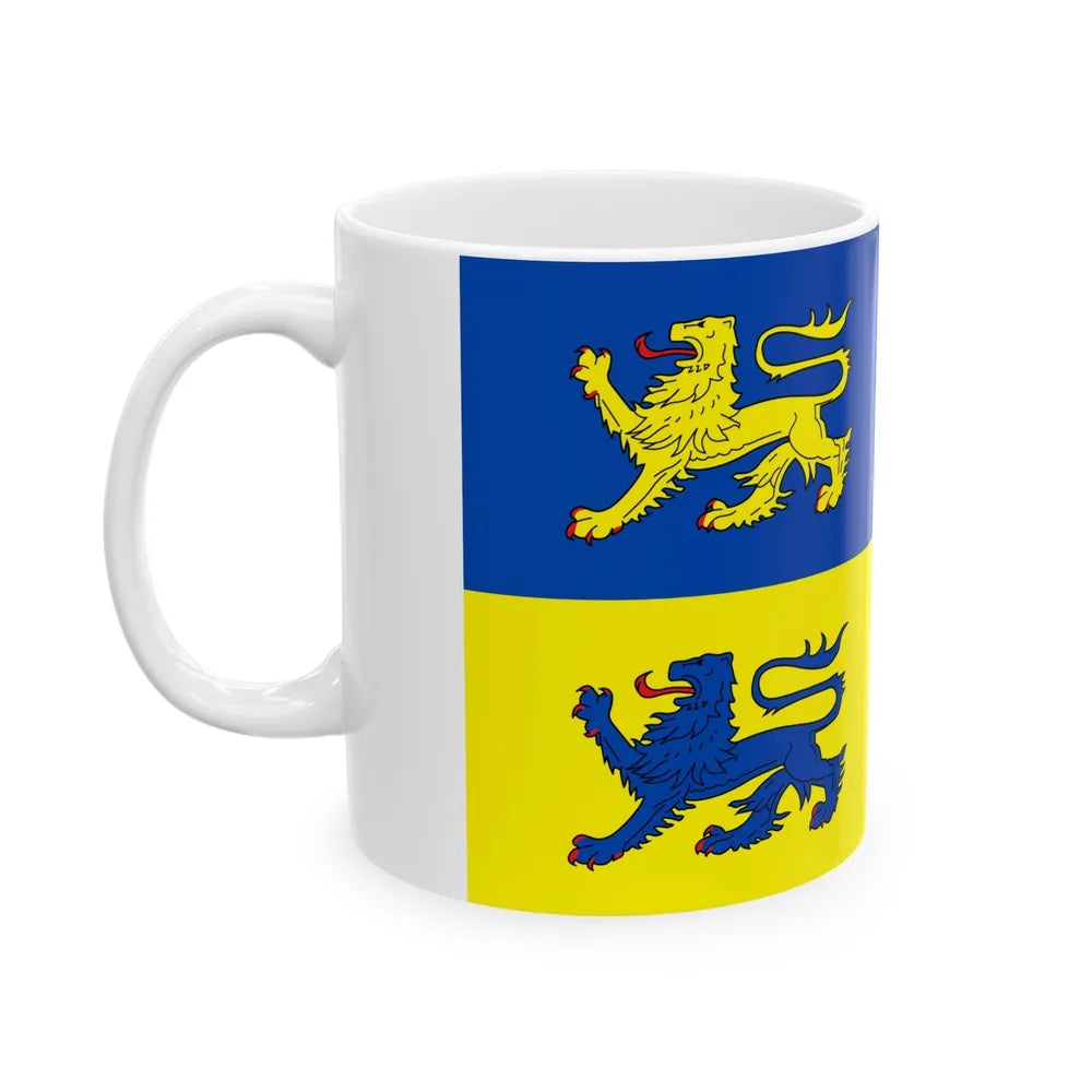 Flag of Schleswig Flensburg Germany - White Coffee Mug-Go Mug Yourself