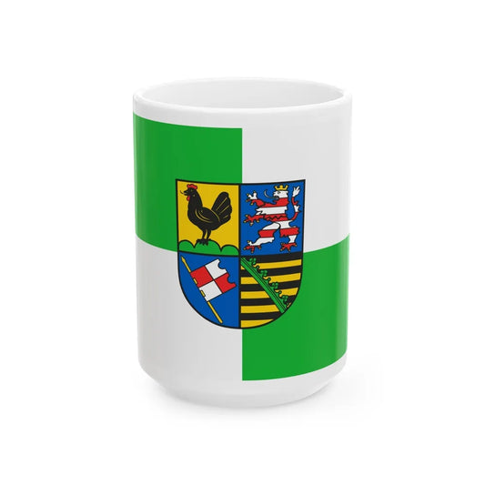 Flag of Schmalkalden Meiningen Germany - White Coffee Mug-15oz-Go Mug Yourself