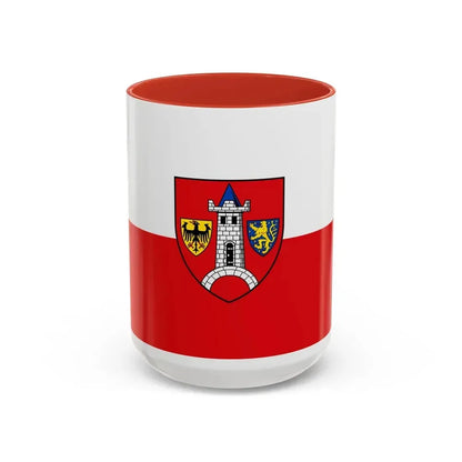 Flag of Schwabach Germany - Accent Coffee Mug 15oz Red - Go Mug Yourself