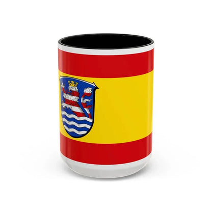 Flag of Schwalm Eder Kreis Germany - Accent Coffee Mug 15oz Black - Go Mug Yourself