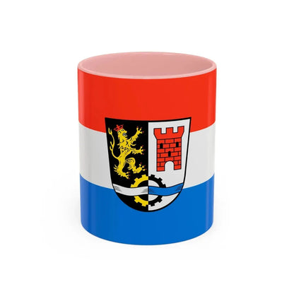 Flag of Schwandorf Germany - Accent Coffee Mug 11oz Pink - Go Mug Yourself