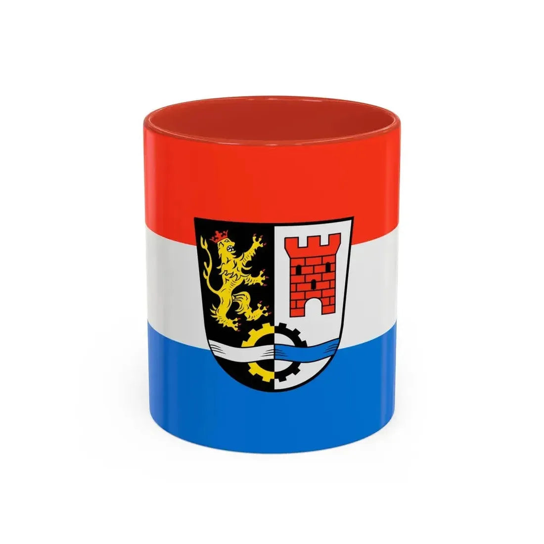 Flag of Schwandorf Germany - Accent Coffee Mug 11oz Red - Go Mug Yourself
