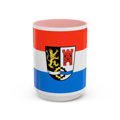 Flag of Schwandorf Germany - Accent Coffee Mug 15oz Pink - Go Mug Yourself