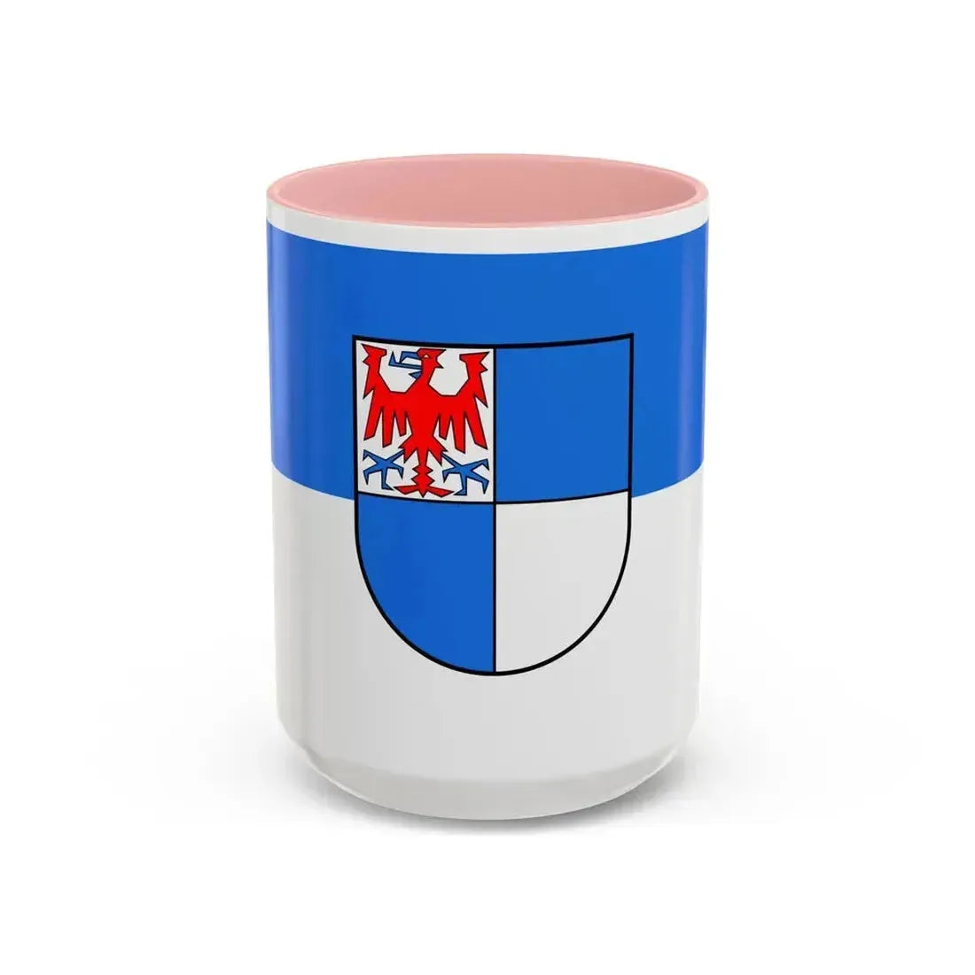 Flag of Schwarzwald Baar Kreis Germany - Accent Coffee Mug 15oz Pink - Go Mug Yourself