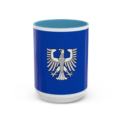 Flag of Schweinfurt 2 Germany - Accent Coffee Mug 15oz Light Blue - Go Mug Yourself