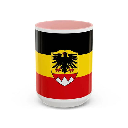 Flag of Schweinfurt Germany - Accent Coffee Mug 15oz Pink - Go Mug Yourself