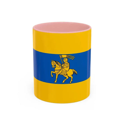Flag of Schwerin Germany - Accent Coffee Mug 11oz Pink - Go Mug Yourself