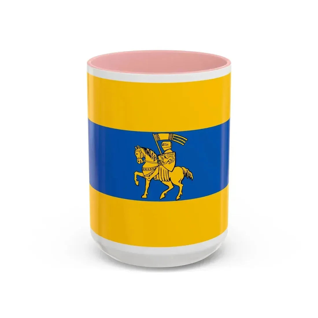 Flag of Schwerin Germany - Accent Coffee Mug 15oz Pink - Go Mug Yourself
